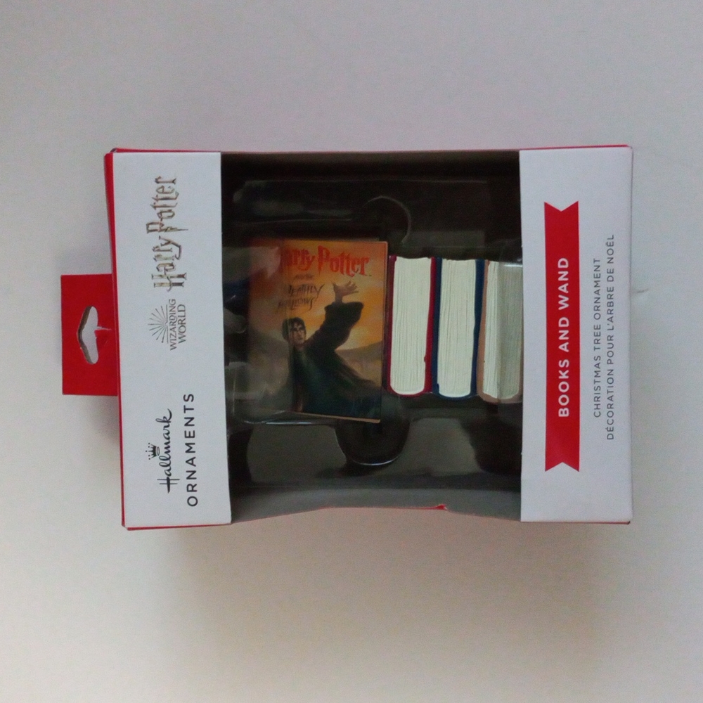 Harry Potter Hallmark Books and Wand Christmas Ornament